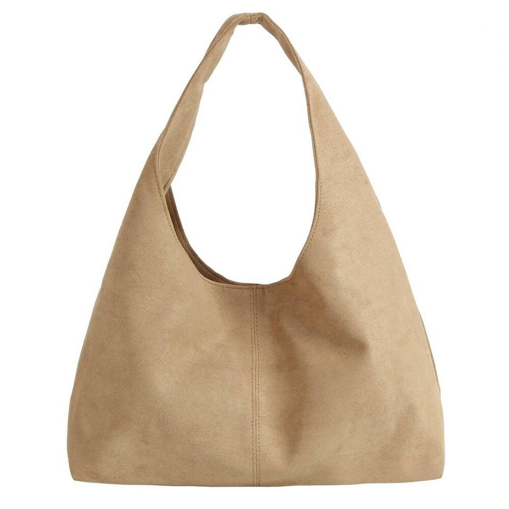Vegan Suede Hobo Bag Mocha